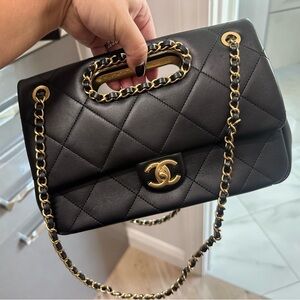 Authentic Chanel comes with box bag and card lambskin